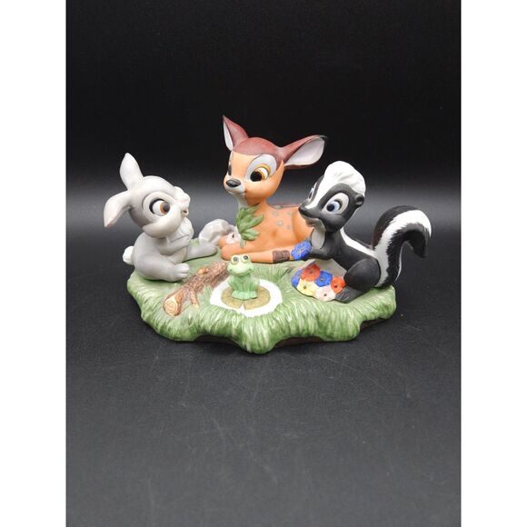 Walt Disney Productions Other - Vtg Walt Disney Productions Bambi Thumper & Flower with Frog Ceramic Figurine